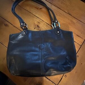 Tignanello Black Leather Shoulder Bag